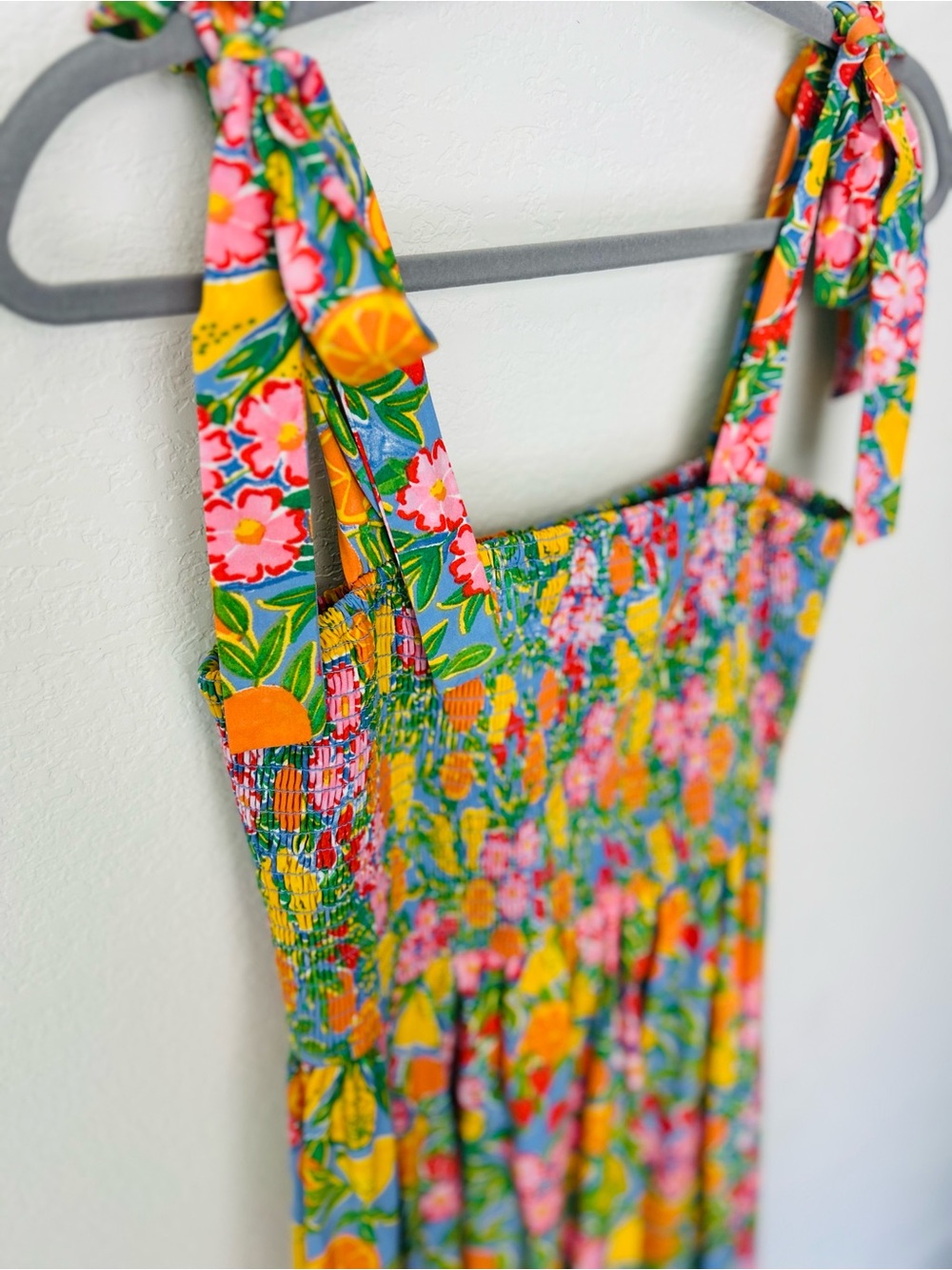 Shop AVARA Floral Tie-Shoulder Midi Dress